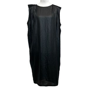 Northern Star Vintage Black Liquid Shine Sleeveless Baggy Shift Dress